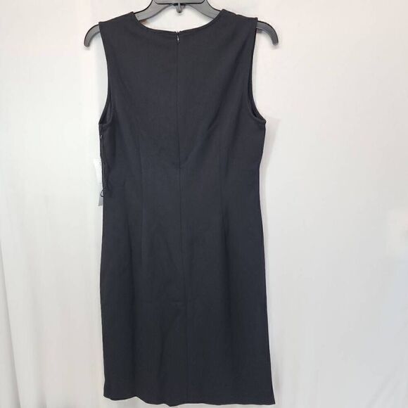 London Times Size 8 Black Sheath Dress Sleeveless NWT B17 - Picture 2 of 7